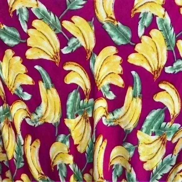 Vintage Jessica Taylor one size fuchsia banana print swim cover up asymmetrical - Picture 8 of 8